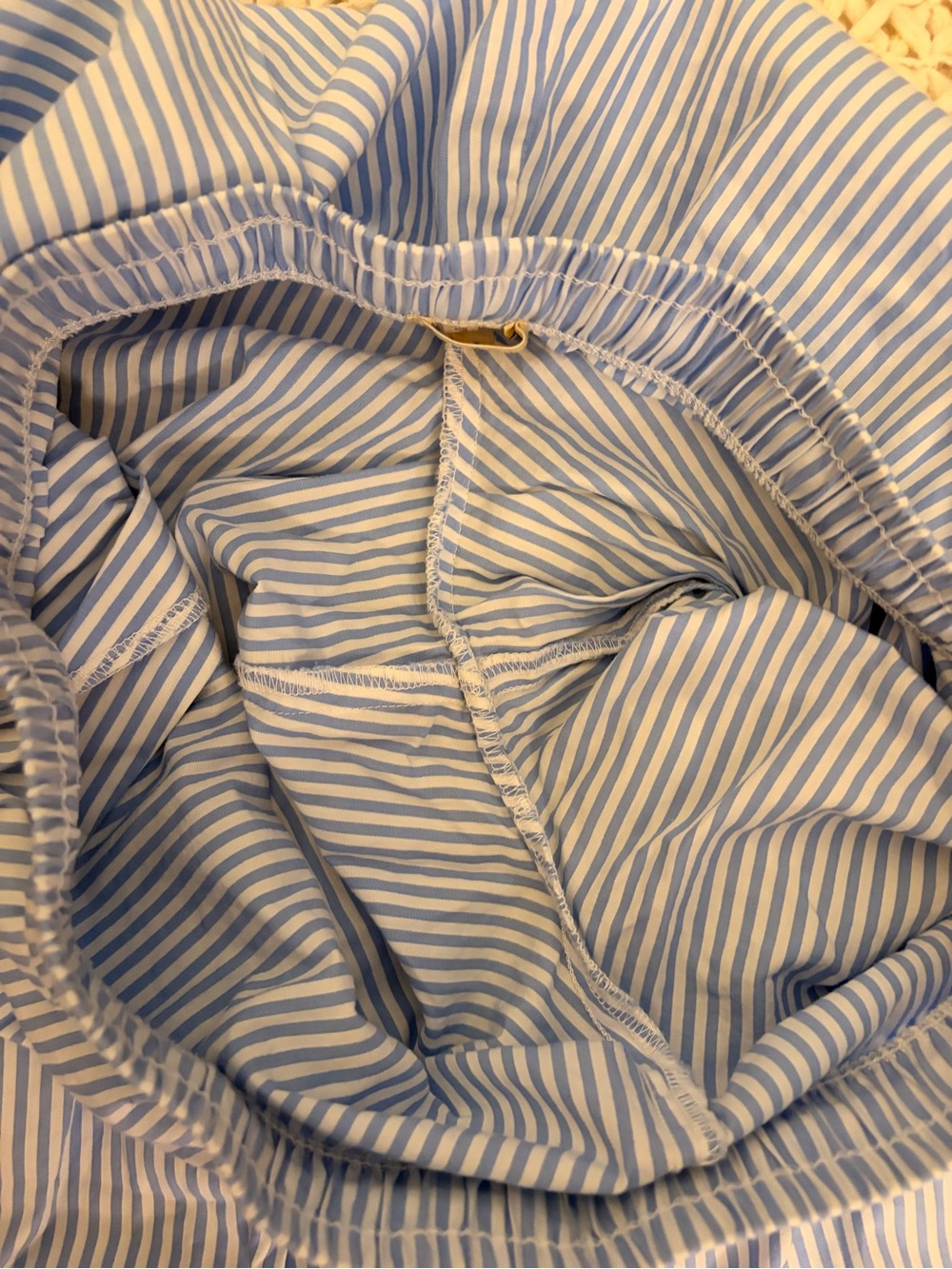 DONNI 100% Cotton Blue White Striped Pop Drawstring Pants Medium - Picture 4 of 6